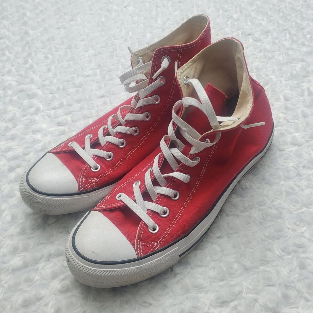 Converse Chuck Taylor All Star High Top Red Canvas Sneakers Men's 12 M9621